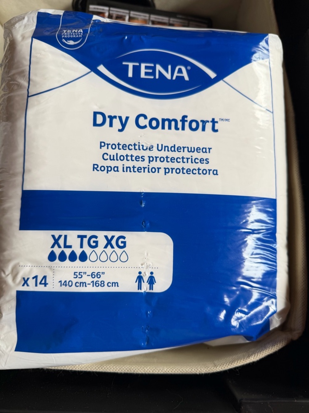 Dry Comfort Protective Underwear – White & Blue, XL 2-packs